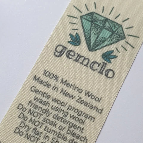 ~UNBLEACHED POLYESTER COTTON - PERMANENT PRINT - FABRIC LABELS