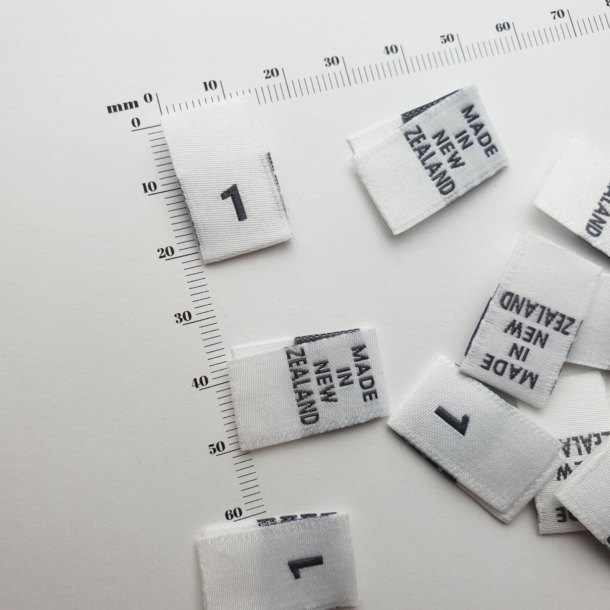 SIZE PIPS - WOVEN LABELS